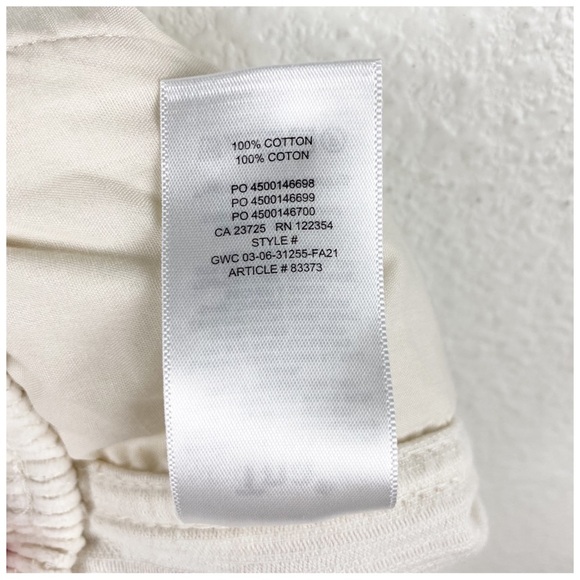 Aritzia Tna Carlaw White‎ Corduroy Pants Size Medium - Picture 7 of 9